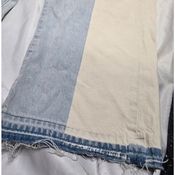 7FAM Alexa two tone high rise straight cropped jeans in Mulholland Drive 31 - Picture 6 of 15